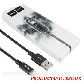Кабелі Кабели ^/--/^ Кабель HOCO X /--/ 14 Times Speed USB to iP 2 /--/ A, 2 /--/ m, nylon, aluminum connectors, Black - фото фото фото