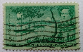 Північна Америка Северная Америка ^/--/^ США 1953 100-летие открытия Японии, гашеная ^_^^^ США 1953 100-річчя відкриття Японії, гашена - фото фото фото