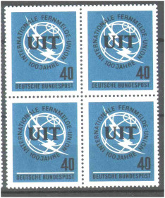 НДР, ФРН ГДР, ФРГ ^/--/^ Германия  1965 г MNH - квартблок ^_^^^ Німеччина 1965 MNH - квартблок - фото фото фото