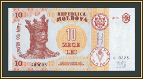 Молдова Молдова ^/--/^ Молдова  (Молдавия) 10 леев 2015  (2017) P-22  (22 /--/ a) UNC ^_^^^ Молдова (Молдавія) 10 леїв 2015 (2017) P-22 (22 /--/ a) UNC - фото фото фото