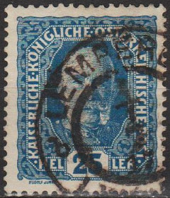 Австрія Австрия ^/--/^ 1916 - Австрія - Стандарт 25 Мі.192 _1,0 € _гаш ^_^^^ 1916 - Австрия - Стандарт 25 Ми.192 _1,0 € _гаш - фото фото фото