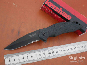 Ножі, мультітули Ножи, мультитулы ^/--/^ Kersh Kuro 1835 /--/ TBLKST, Tanto, 8 /--/ Cr /--/ 13 /--/ MoV Black, SpeedSafe, Serrated, Оригинал! ^_^^^ Kershaw Kuro 1835 /--/ TBLKST, Tanto, 8 /--/ Cr /--/ 13 /--/ MoV Black, SpeedSafe, Serrated, Оригінал! - фото фото фото