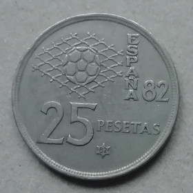 Іспанія Испания ^/--/^ Испания,25 песет 1980 ЧЕМПИОНАТ МИРА ПО ФУТБОЛУ 1982 ^_^^^ Іспанія,25 песет 1980 ЧЕМПІОНАТ СВІТУ з футболу 1982 - фото фото фото