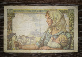 Франція Франция ^/--/^ FRANCE Франція 10 франків 26 листопада 1942 Rousseau, Favre-Gilly ^_^^^ FRANCE Франция 10 франков 26 ноября 1942 Rousseau, Favre-Gilly - фото фото фото