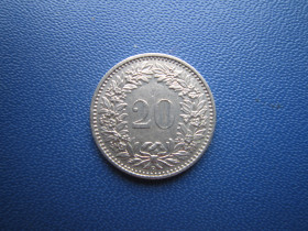 Швейцарія Швейцария ^/--/^ Монета 20 раппен Швейцарія 1968 ^_^^^ Монета 20 раппен Швейцария 1968 - фото фото фото