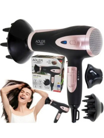 Фени Фены ^/--/^ Фен Adler AD 2248 black — 2400 Вт, Іонізація, 3 температури, Концентратор + дифузор ^_^^^ Фен Adler AD 2248 black — 2400 Вт, Ионизация, 3 температуры, Концентратор + диффузор - фото фото фото