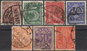 Веймарська республіка Веймарская республика ^/--/^ 1920 - Німеччина - Службові - нагад.21 Mi.16-22 _18,0 € _Повна серія ^_^^^ 1920 - Германия - Служебные - нагад.21 Mi.16-22 _18,0 € _Полная серия - фото фото фото