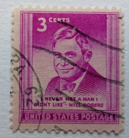 Північна Америка Северная Америка ^/--/^ США 1948 Уилл Роджерс, гашеная ^_^^^ 1948 — Вілл Роджерс, гашена - фото фото фото