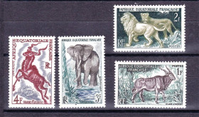 Фауна Фауна ^/--/^ Фауна . Фр. Экваториальная Африка  1957 г  MNH  - ^_^^^ Фр. Екваторіальна Африка 1957 р. MNH - фото фото фото