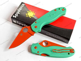 Ножі, мультітули Ножи, мультитулы ^/--/^ Ніж складаний Spyderco Para 3 Lightweight кастом Mint/Orange Ніж складаний туристичний Spyderco Para 3 Спайдерко Пара 3 EDC - фото фото фото