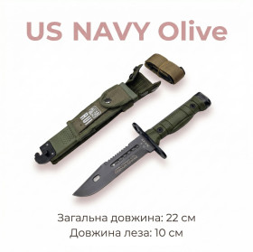 Ножі, мультітули Ножи, мультитулы ^/--/^ Ніж мисливський US NAVY Olive ^_^^^ Неж охотничий US NAVY Olive - фото фото фото