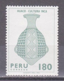 Південна Америка Южная Америка ^/--/^ Перу 1982 КУЛЬТУРА INCA КЕРАМИКА HUACO ПОСУДА КУВШИН ВАЗА УКРАШЕНИЕ НАСЛЕДИЕ 1 /--/ м**Mi.1223 MNH EUR 4.8 ^_^^^ Перу 1982 КУЛЬТУРА INCA КЕРАМІКА HUACO ПОСУДУ КУВШИН ВАЗУ УКРАШЕННЯ НАСЛІДОК 1 /--/ М**Mi.1223 MNH EUR 4.8 - фото фото фото