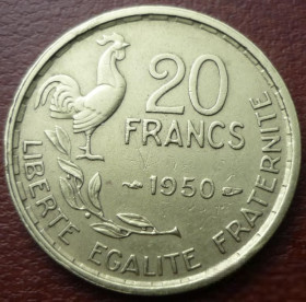 Франція Франция ^/--/^ Франция 20 франков 1950 ^_^^^ Франція 20 франків 1950 - фото фото фото