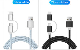 Кабелі Кабели ^/--/^ Кабель-перехідник з micro usb type-c, 2 в 1. ^_^^^ Кабель-переходчик из micro usb type-c, 2 в 1. - фото фото фото