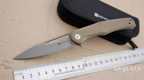 Ножі, мультітули Ножи, мультитулы ^/--/^ Sencut Citius SA /--/ 01 /--/ B, 9 /--/ Cr /--/ 18 /--/ MoV Stonewash, G /--/ 10 Tan, Caged Ceramic Ball Bearing, Outdoor, Flipper, EDC, Liner Lock - фото фото фото