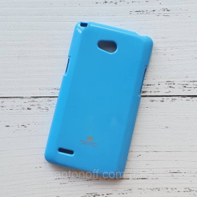 Зарядні пристрої Зарядные устройства ^/--/^ Чохол для LG L /--/ 80 (D /--/ 380) силіконовий, блакитний, Goospery ^_^^^ Чехол LG L /--/ 80 D /--/ 380 для телефона силиконовый Blue - фото фото фото
