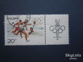 Спорт Спорт ^/--/^ Марка з купоном Польща 1967 спорт олімпіада легка атлетіка 20 гр гаш ^_^^^ Марка с купоном Польша 1967 спорт олимпиада легкая атлетика 20 гр гаш - фото фото фото