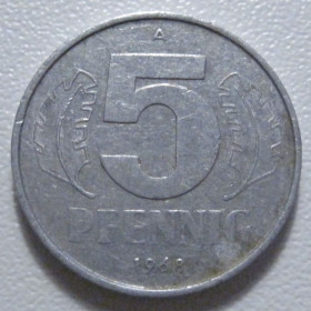 НДР, ФРН ГДР, ФРГ ^/--/^ Німеччина - НДР 5 пфенігів 1968 року 43343 ^_^^^ Германия - ГДР 5 пфеннигов 1968 года 43343 - фото фото фото