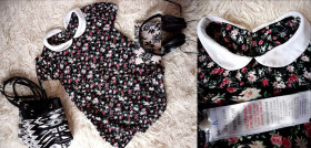Блузки, сорочки Блузки, рубашки ^/--/^ Блузка квіти з комірцем New Look 039 ^_^^^ Цветы с воротничком New Look 039 - фото фото фото