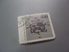 Сучасні з  року Современные с  года ^/--/^ марка Германия 1995 король Генрих Лев герб фауна гаш №2025 ^_^^^ Німеччина 1995 король Генріх Лев герб фауна гаш No 2025 - фото фото фото