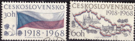 Чехословаччина Чехословакия ^/--/^ Чехословакия. Юбилей Республики  (серия) 1968 г. ^_^^^ Чехословаччина. Ювілей Республіки (серія) 1968 - фото фото фото
