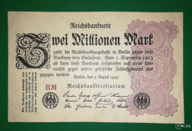 Німеччина Германия ^/--/^ GERMANY Германия 2000000 марок миллион 1923 Firmenzeichen В&amp;#92;З Хвилясті лінії ^_^^^ GERMANY Германия 2000000 марок миллион 1923 Firmenzeichen В&amp;#92;С Волнистые линии - фото фото фото