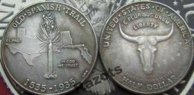 Копії, підробки Копии, подделки ^/--/^ 50 Центов США 1935 Old Spanish Trail Half Dollar ^_^^^ 1935 ф Центів США Old Spanish Trail Half Dollar - фото фото фото