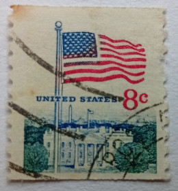 Північна Америка Северная Америка ^/--/^ США 1968 Флаг, 8 /--/ с, гашеная ^_^^^ 1968 Прапор, 8 /--/ с, гашена - фото фото фото