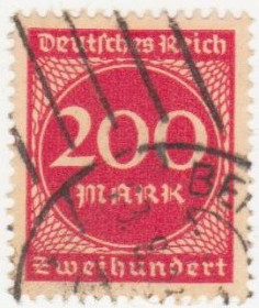 Веймарська республіка Веймарская республика ^/--/^ Германия      ( Рейх) 1923 г. №  260 гашеная ^_^^^ Німеччина (Рейх) 1923 р. No 260 гашена - фото фото фото