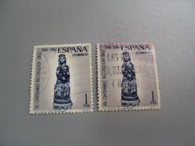 Іспанія Испания ^/--/^ марки Испания 1964 религия Мадонна лот 2 шт гаш №2324 ^_^^^ Іспанія 1964 релігія Мадонна лот 2 шт гаш No 2324 - фото фото фото