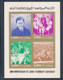 Інше Другое ^/--/^ Аджман 50 лет со дня рождения Кеннеди 1967 ^_^^^ Аджман 50 років від дня народження Кеннеді 1967 - фото фото фото