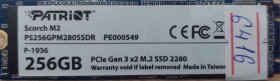 Твердотільні SSD-накопичувачі Твердотельные SSD-накопители ^/--/^ SSD накопичувач PATRIOT Scorch M.2 256 GB  (PS /--/ 256 /--/ GPM /--/ 280 /--/ SSDR) код.6416 ^_^^^ SSD накопитель PATRIOT Scorch M.2 256 GB (PS /--/ 256 /--/ GPM /--/ 280 /--/ SSDR) код.6416 - фото фото фото