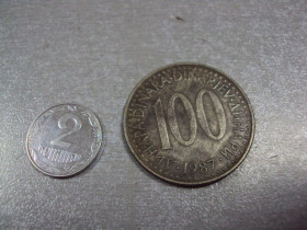 Югославія Югославия ^/--/^ монета югославия 100 динар 1987 №8484 ^_^^^ монета югославія 100 динар 1987 No /--/ 848484 - фото фото фото