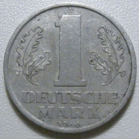 НДР, ФРН ГДР, ФРГ ^/--/^ Німеччина - НДР 1 марка 1956 року 43400 ^_^^^ Германия - ГДР 1 марка 1956 года 43400 - фото фото фото