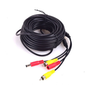 Інше Другое ^/--/^ Кабель удлинитель RCA DC 15 метров для видеонаблюдения, камера для парковки заднего хода на дальние расстояния ^_^^^ Кабель подовжувач RCA DC 15 метрів для відеоспостереження, камера для паркування заднього ходу на далекі відстані - фото фото фото