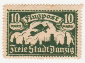 Веймарська республіка Веймарская республика ^/--/^ Германия Данциг 1921  г. № 62 * ^_^^^ Німеччина Данциг 1921 р. No 62* - фото фото фото