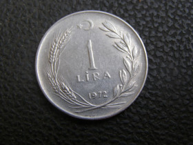 Туреччина Турция ^/--/^ 1 лира Турция 1972 г ^_^^^ 1 Ліра Туреччина 1972 - фото фото фото