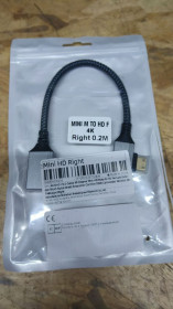 Кабелі Кабели ^/--/^ Лот Кутовий кабель HDMI міні ^_^^^ Лот Кутовой кабель HDMI мини - HDMI 2.0 mama 90 град. верхний 21 см - фото фото фото