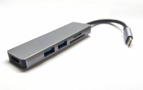Кабелі та перехідники Кабели и переходники ^/--/^ Переходник DEX Type-C to Type c HDMI + SD card + USB /--/ 3.0*2 6 in 1 ^_^^^ Переходник DEX Type-C to Type c HDMI + SD card + USB /--/ 3. 0*2 6 in 1 - фото фото фото