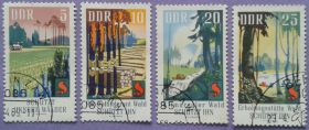 НДР, ФРН ГДР, ФРГ ^/--/^ ГДР 1969 флора охрана лесов Mi 1462-1465 ^_^^^ НДР 1969 флора охорона лісів Mi 1462-1465 - фото фото фото