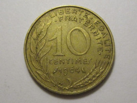 Франція Франция ^/--/^ Франция 10 сантимов 1964 года 3 /--/ П /--/ 948 ^_^^^ Франція 10 сантимів 1964 3 /--/ П /--/ 948 - фото фото фото