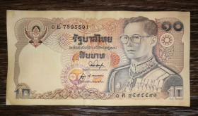 Таїланд Таиланд ^/--/^ THAILAND 10 батів Таїланд 1980 підпис - тип 2 ^_^^^ THAILAND 10 батов Таиланд 1980 подпись - тип 2 - фото фото фото
