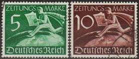 Третій Рейх (-) Третий Рейх (-) ^/--/^ 1939 - Рейх - Газетні марки Z.738-739 _14,0 € _гаш ^_^^^ 1939 - Рейх - Газетные марки Z.738-739 _14,0 € _гаш - фото фото фото