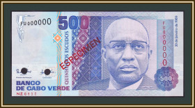 Інші країни Другие страны ^/--/^ Кабо-Верде 500 эскудо 1989 P-59  (59 /--/ s) UNC  (образец) ^_^^^ Кабо-Верде 500 ескудо 1989 P-59 (59 /--/ s) UNC (зразок) - фото фото фото