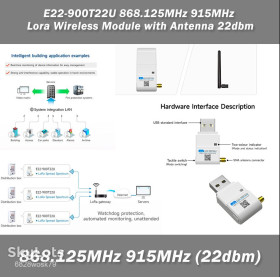 Інше Другое ^/--/^ 868.125 /--/ MHz 915 /--/ MHz LoRa Wireless Module CDSENET E /--/ 22-900 /--/ T /--/ 22 /--/ U with Antenna 22 /--/ dBm LBT RSSI Long Distance 5 /--/ Km USB L - фото фото фото
