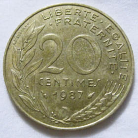 Франція Франция ^/--/^ Франція 20 сантимів 1987 року #6 /--/ П /--/ 1418 ^_^^^ Франция 20 сантимов 1987 года #6 /--/ П /--/ 1418 - фото фото фото