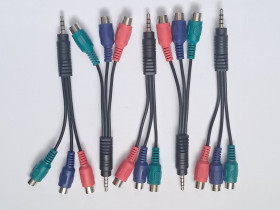 Кабелі та перехідники Кабели и переходники ^/--/^ Перехідник JACK 3,5 на 3 RCA тип /--/ 1 ^_^^^ Переходник JACK 3,5 на 3 RCA тип /--/ 1 - фото фото фото