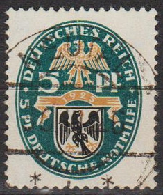 Веймарська республіка Веймарская республика ^/--/^ 1925 - Німеччина - Допомога - Герби - Прусія Mi.375 _гаш ^_^^^ 1925 — Германия — Помощь — Гербы — Пруссия Mi.375 - фото фото фото