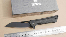 Ножі, мультітули Ножи, мультитулы ^/--/^ TRIVISA Monoceros TY /--/ 25-BM-14, 14 /--/ C /--/ 28 /--/ N Black, Micarta Black, Flipper, Ceramic Ball Bearing, Outdoor, Tactical, EDC, Liner Lock - фото фото фото