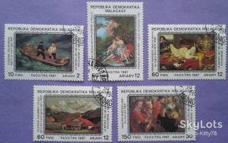Мистецтво Искусство ^/--/^ Мадагаскар 1987 искусство живопись Делакруа Буше Снейдерс Бейкелар Курбе Mi 1098-1102 ^_^^^ Мадагаскар 1987 мистецтво живопис Делакруа Буше Снейдерс Бейкелар Курбе Mi 1098-1102 - фото фото фото